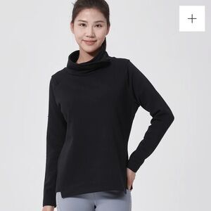 NWT Advance by Verve Black Sweatshirt Funnel Neck M Sporty Activewear Ribbed